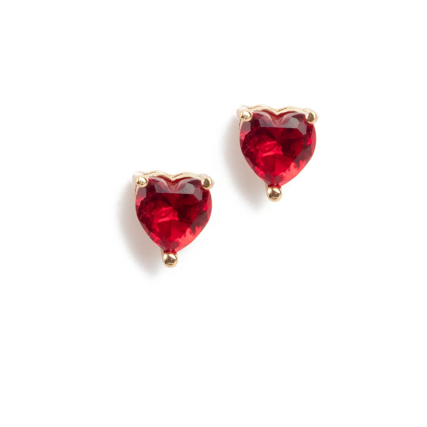 Red Heart Stud Earrings
