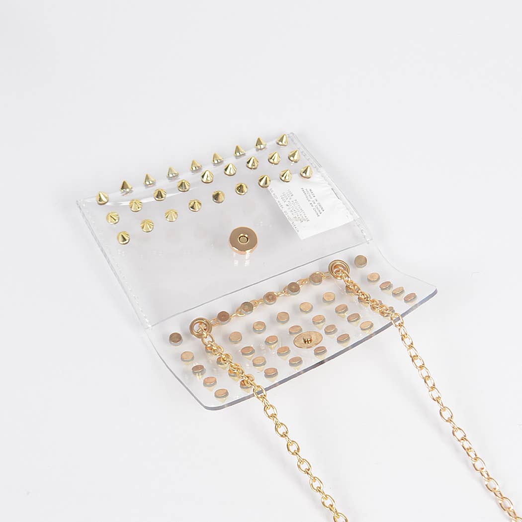 Full Spike Clear Mini Bag: Silver