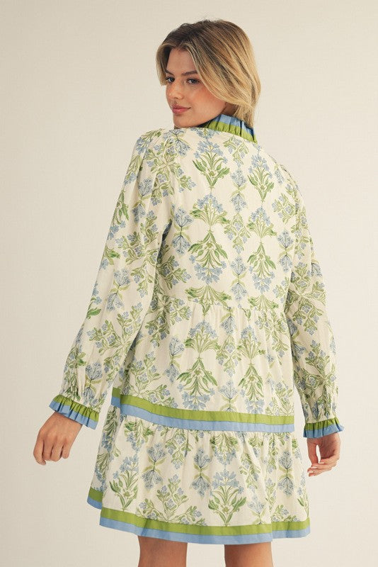 Ruffle Detail Floral Tiered Dress