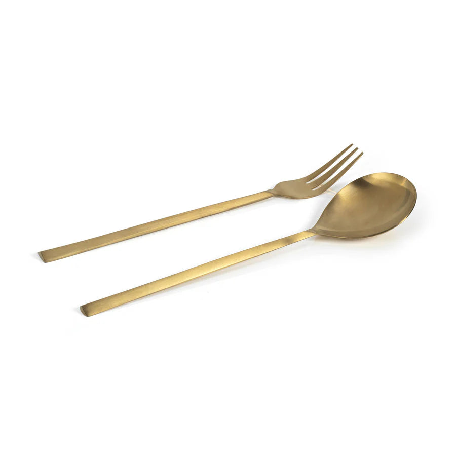 Zodax Gold Salad Server Utensil Set