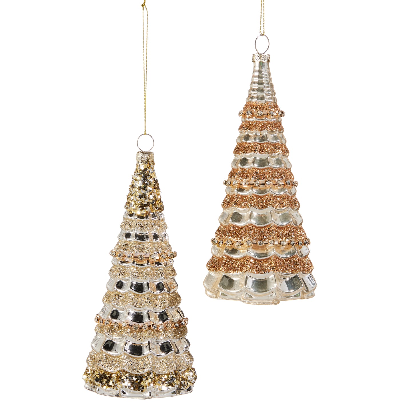 Gold Embellished Tree Ornaments- Gold and Rose Gold