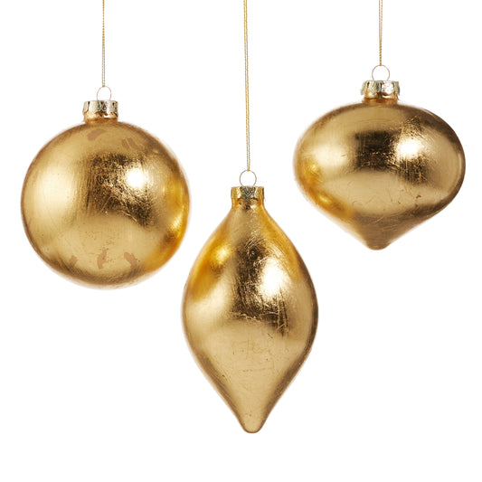 Gold-Leaf Ornaments- Ball, Finial, Onion