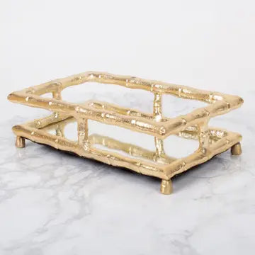 8 Oak Lane Gold Bamboo Guest Towel Tray