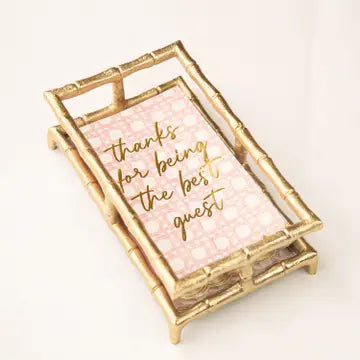 8 Oak Lane Gold Bamboo Guest Towel Tray