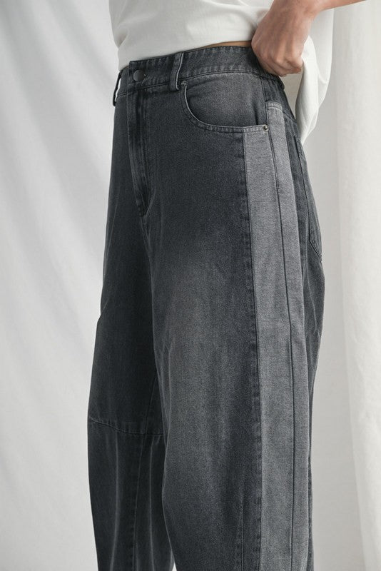 Washed Denim Harem Pants