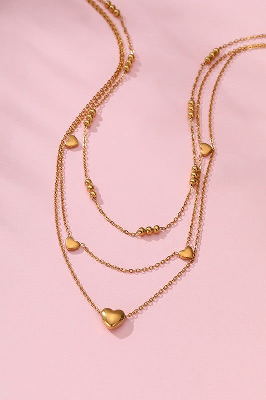 Heart Station Layer Necklace