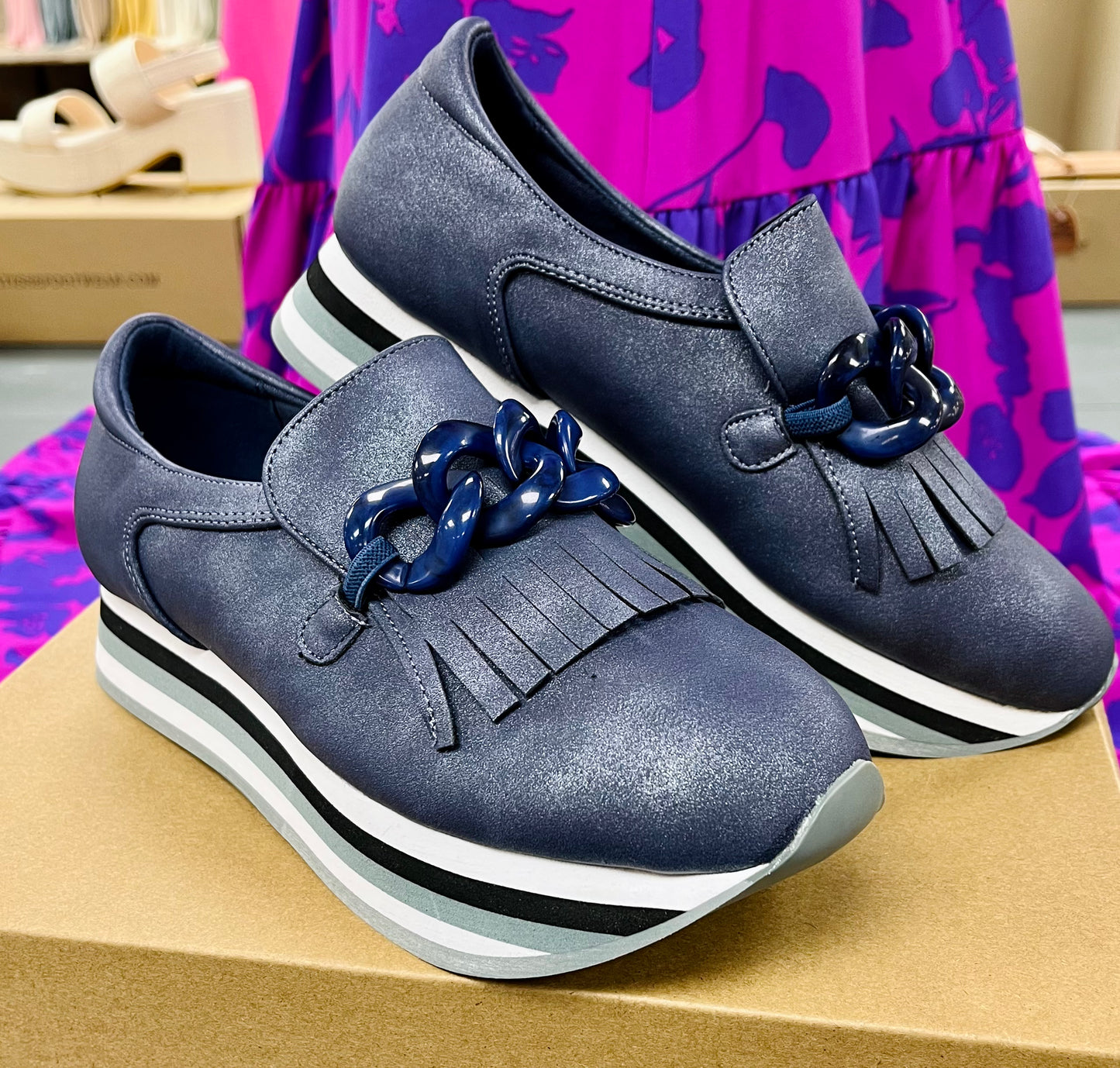 Bess Platform Loafer In Navy