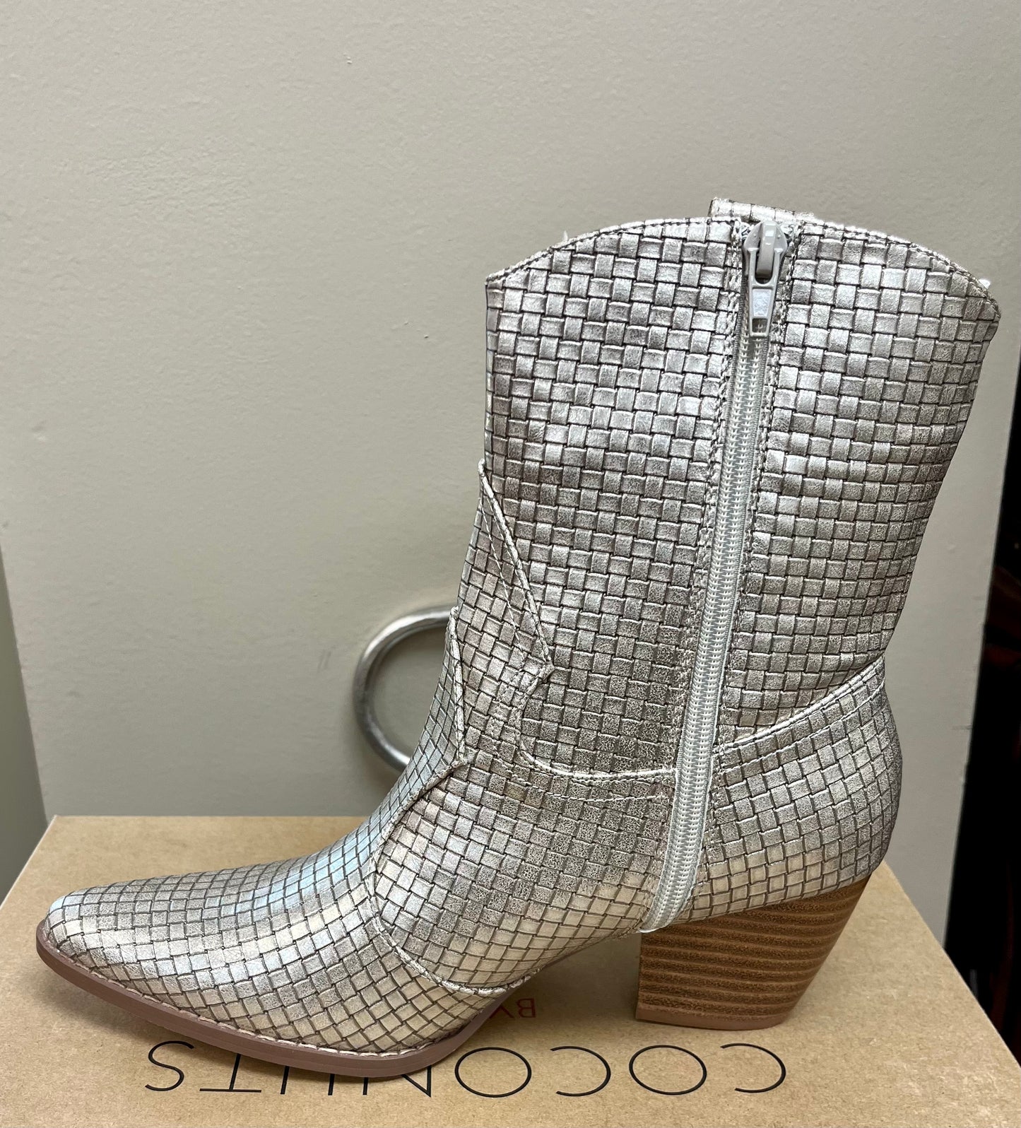 Bambi Gold Weave Booties
