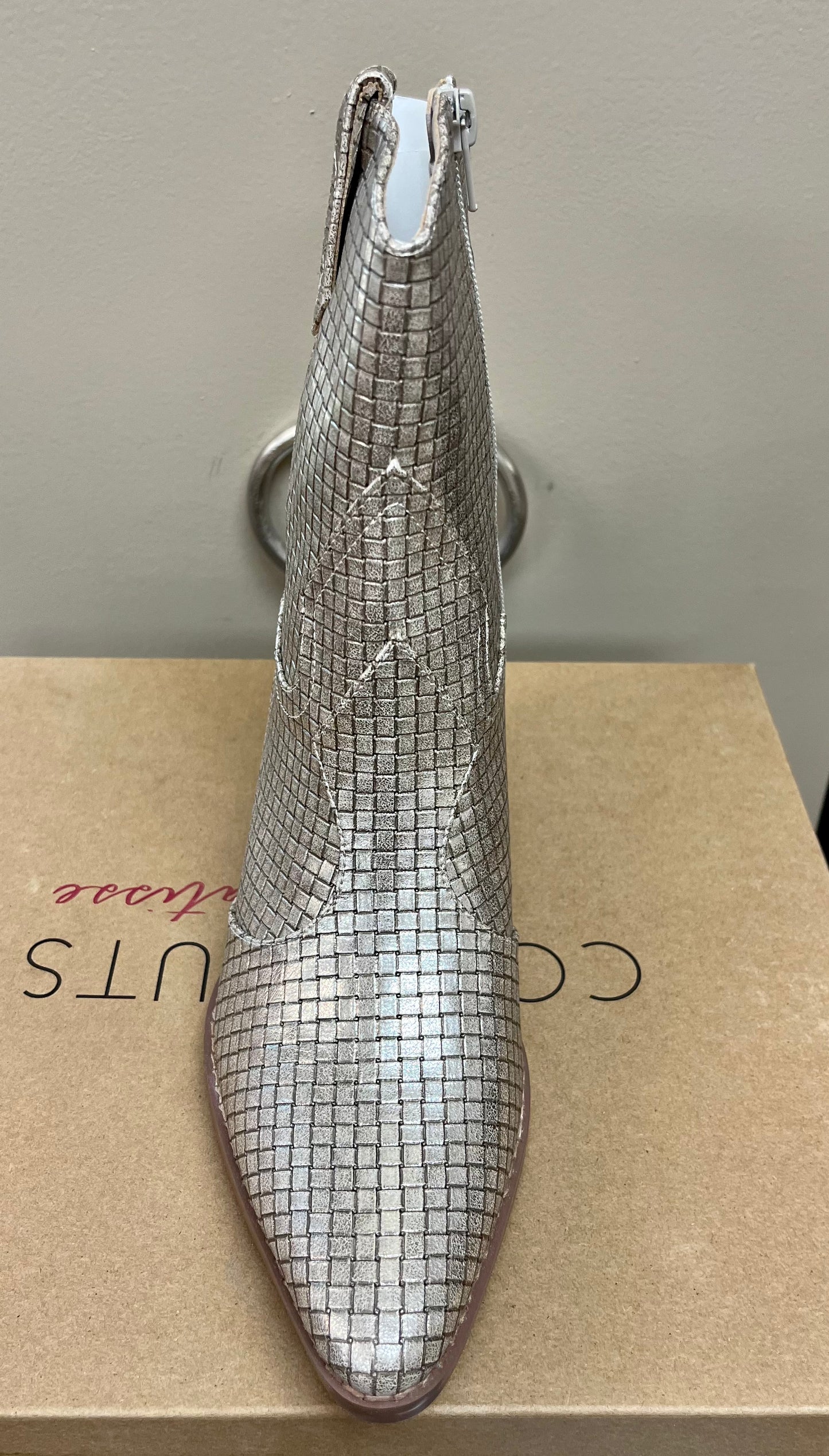 Bambi Gold Weave Booties