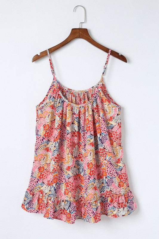 FINAL SALE Floral Print Spaghetti Strap Top