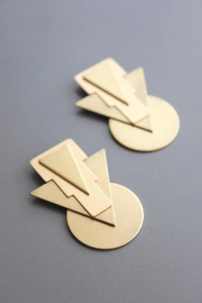 FINAL SALE David Aubrey- Geometric Brass Post Earrings