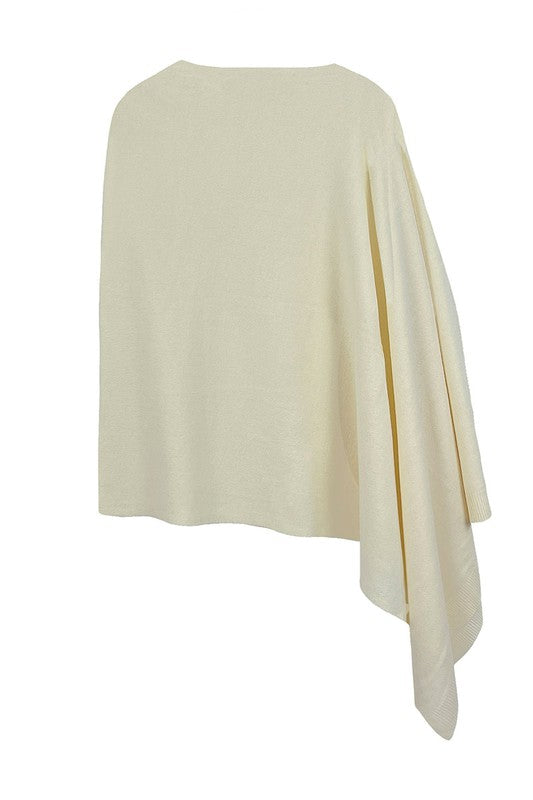 Diamond Shape Scarf/Poncho-Ivory