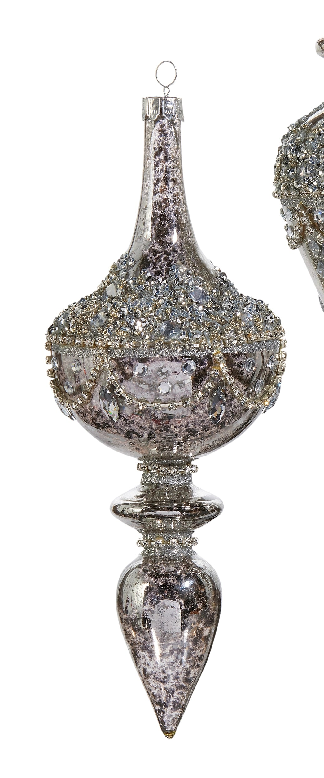Elegant Jeweled Mercury Ornaments-Spindle, Finial