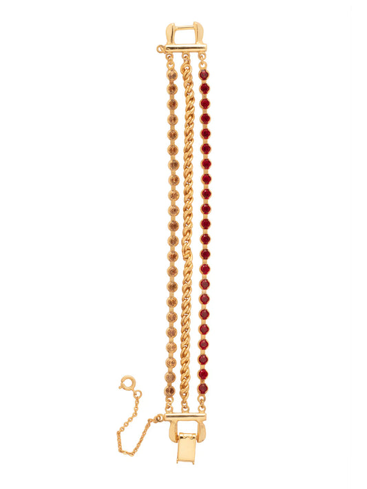 Sorrelli Crystal Rope Chain Layered Tennis Bracelet - Maple Syrup