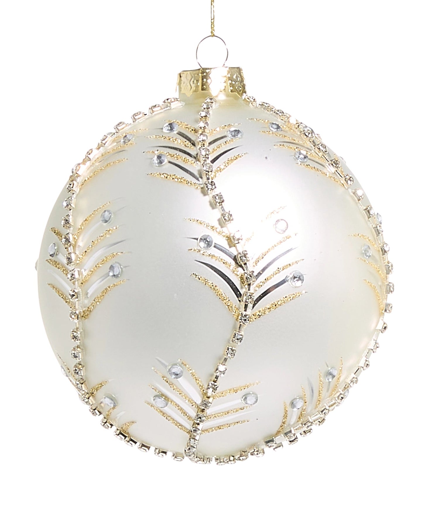 White/Gold Leaf Ornaments- Round, Finial