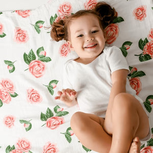 Little Hometown Baby, Muslin Swaddle Blanket-Camelia