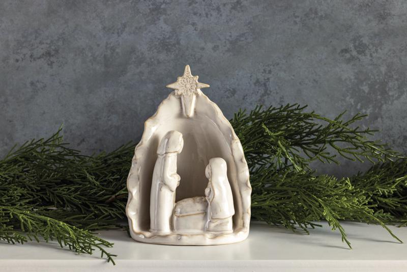 White Stoneware Nativity