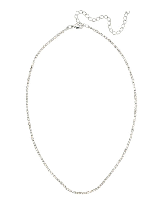 Sorrelli Mini Marnie Tennis Necklace - Crystal/Palladium