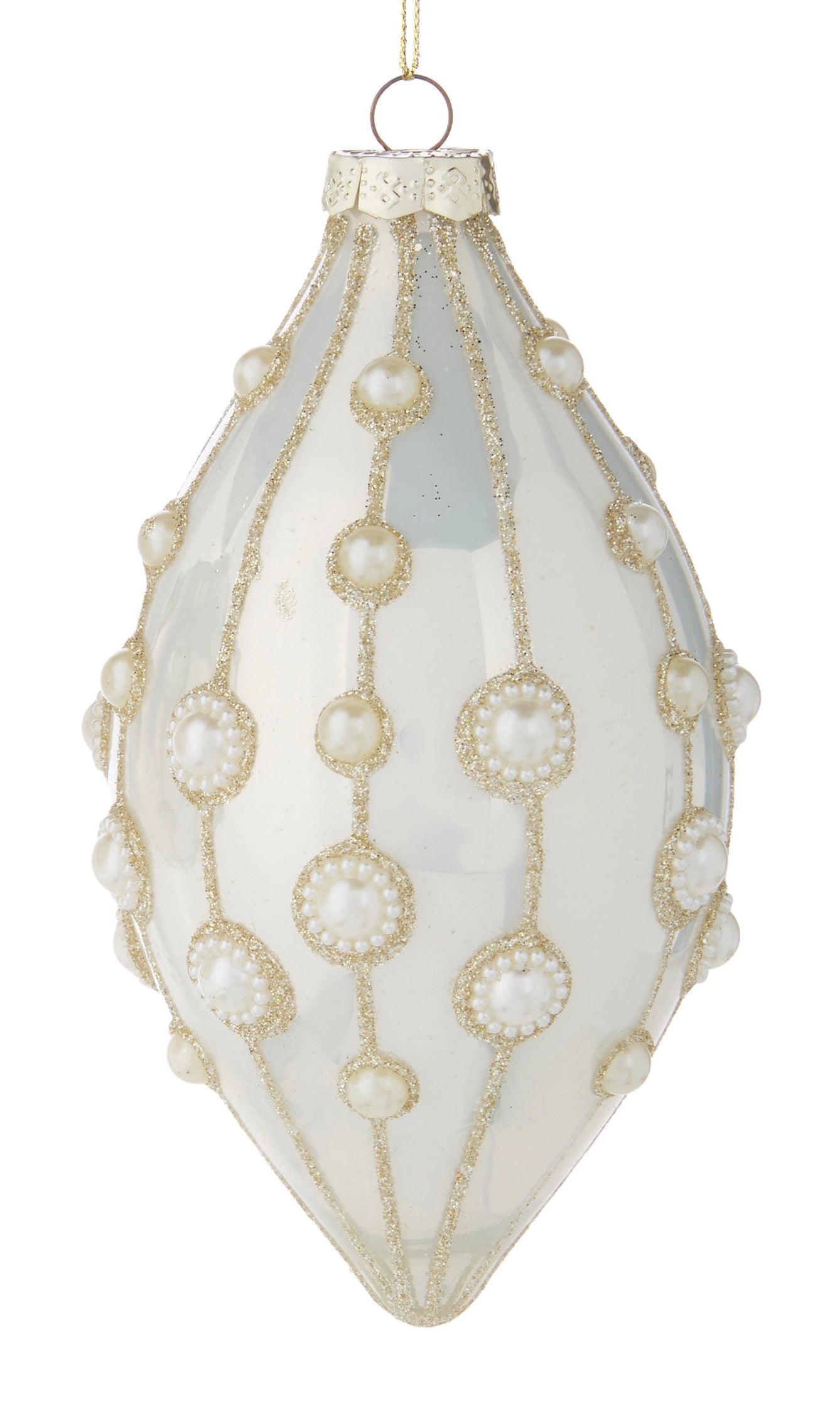 Pearl Embellished Ornaments- Round, Finial