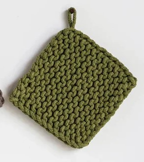 Crocheted Pot Holder-Charcoal, Greige, Mocha, Olive