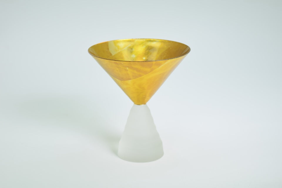 Tamara Childs Blown Martini Glass/Dessert Cup-Gold