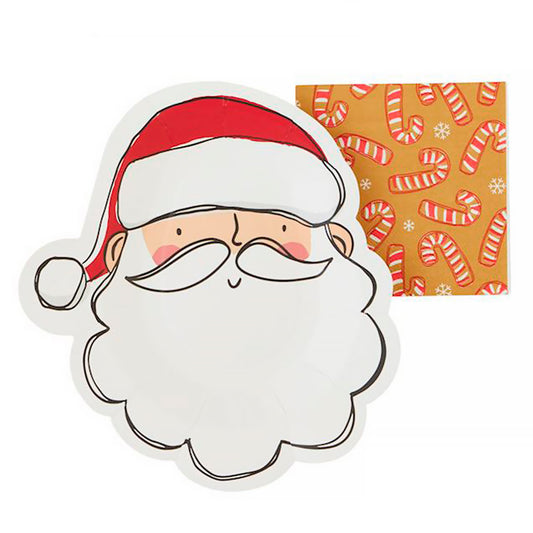 Santa Paper Plate & Napkin Set