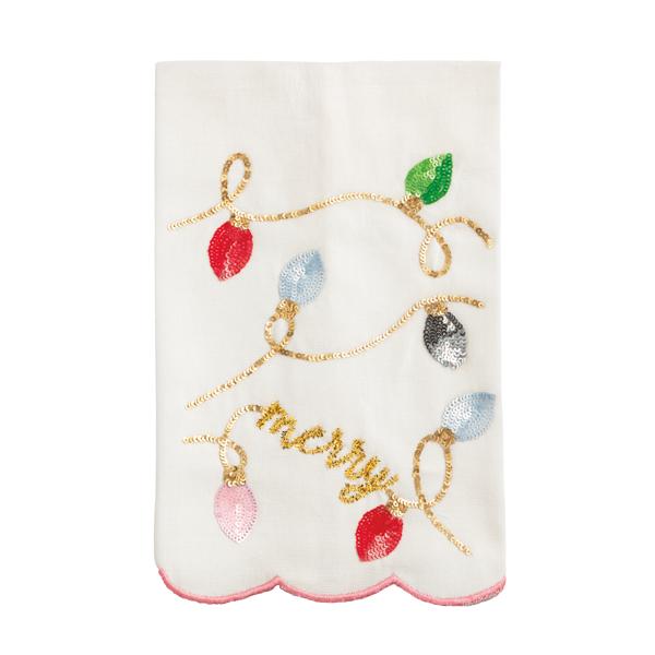 Sequin Christmas Light Tea Towel