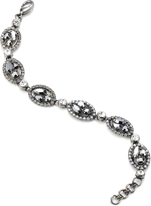 Sorrelli Midnight Moon Oval Cluster Bracelet
