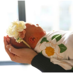 Little Hometown Baby, Muslin Swaddle Blanket-Southern Magnolia