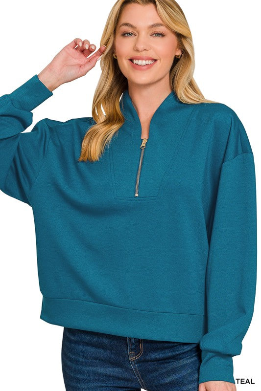 Butterfly Collar Pullover- Teal
