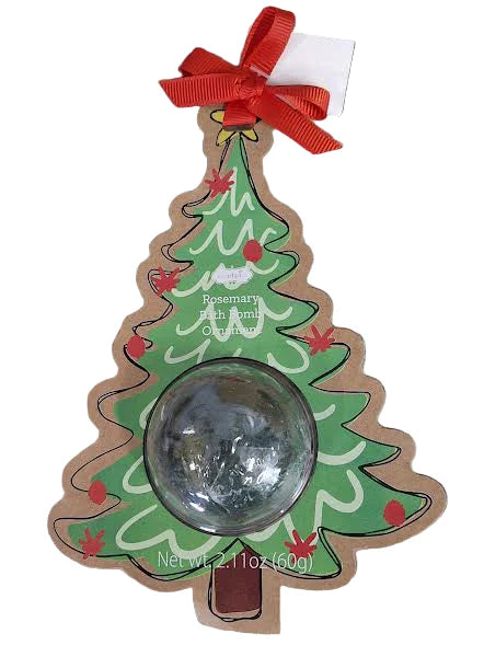Christmas Tree Bath Bomb Ornament-Rosemary
