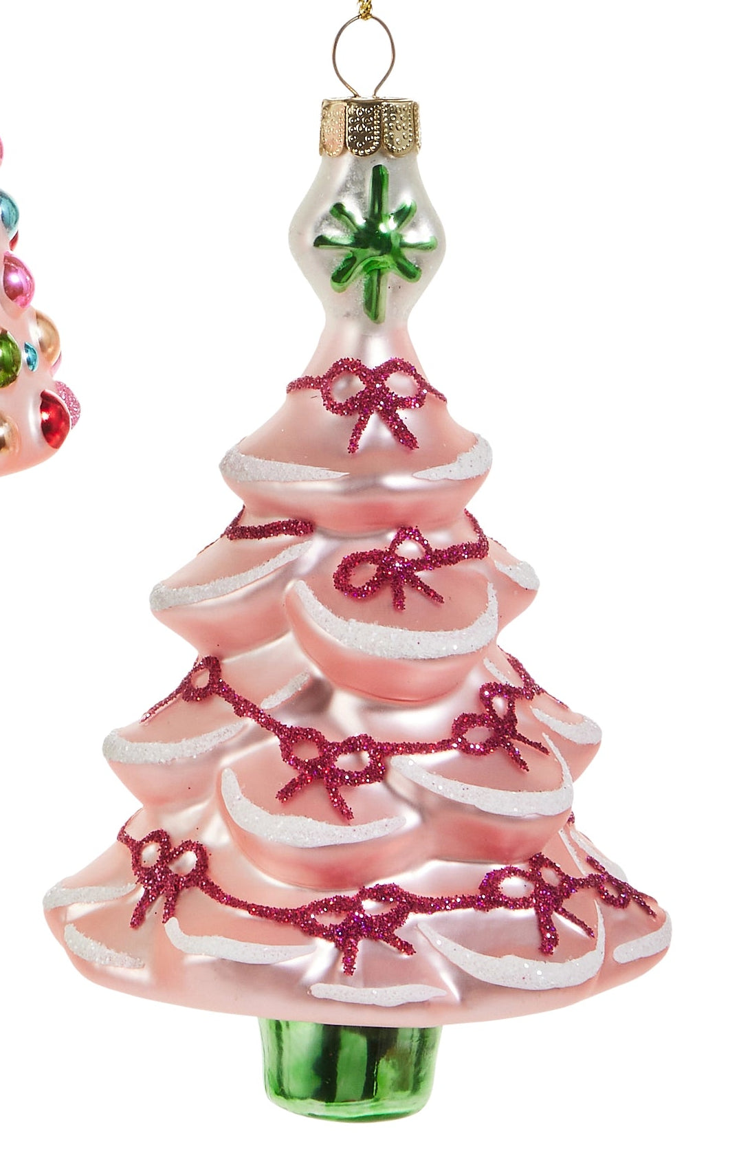 Blushing Tree Ornaments- Green, Pink w/Orn., Pink w/Bows