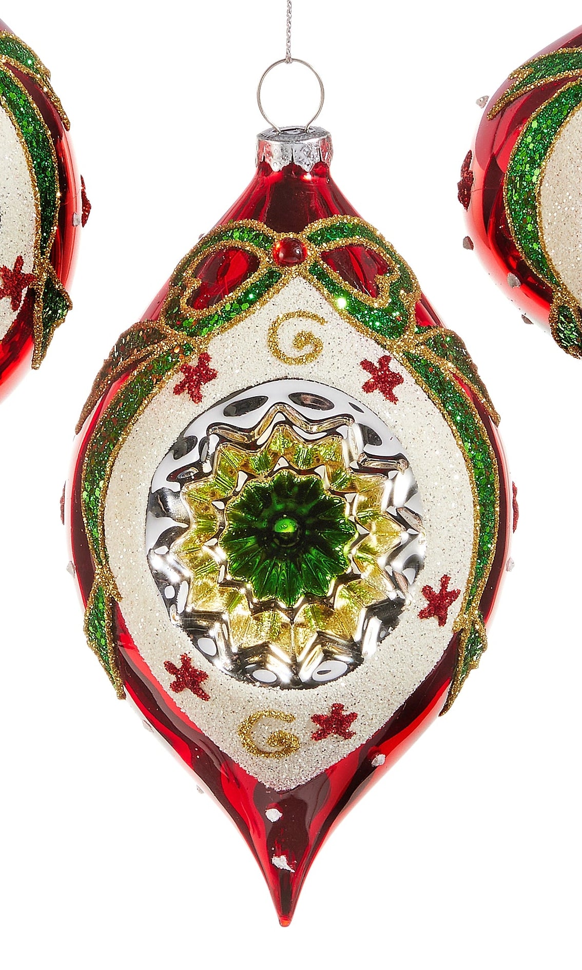 Vintage Reflector Glass Ornaments- Ball, Finial, Onion