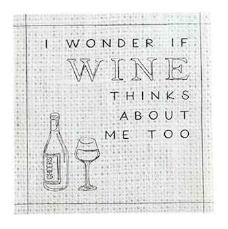 "I Wonder if Wine..." Cocktail Napkins