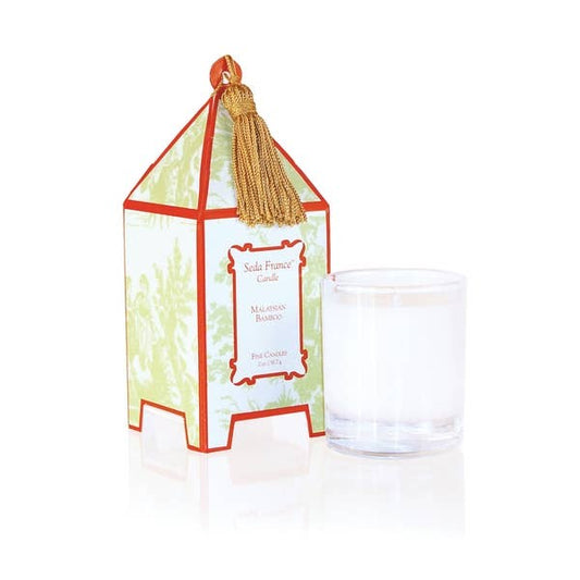 Seda France Malaysian Bamboo Toile Mini Pagoda Candle