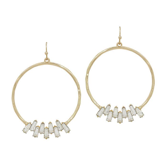 Rhinestone Circle Drop Earrings
