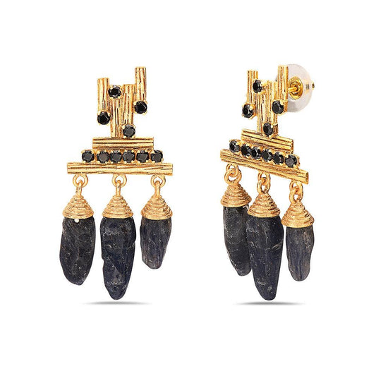 FINAL SALE Sam & Ava Black Agate Dangle Earrings