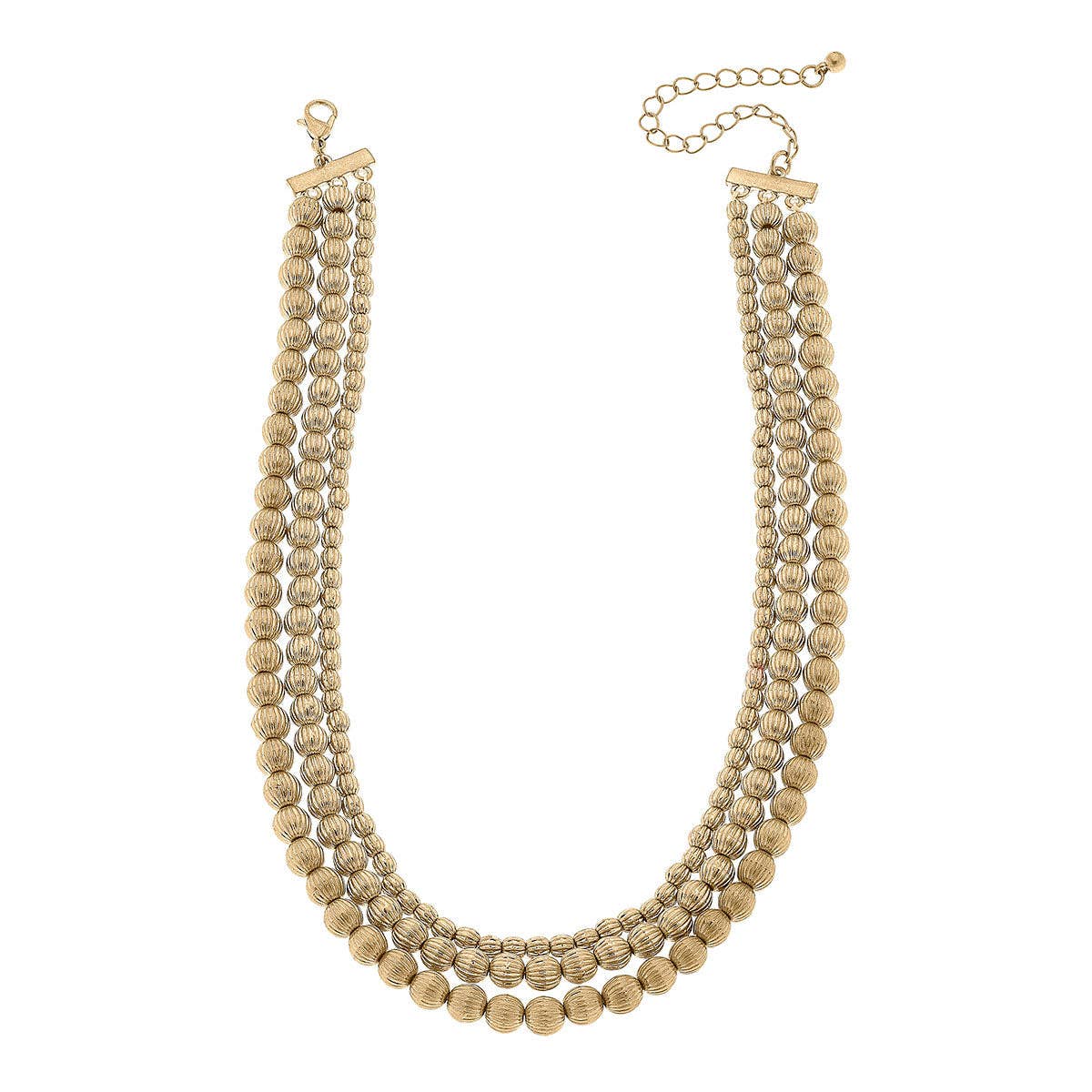 Iliana Ribbed Metal Layered Necklace