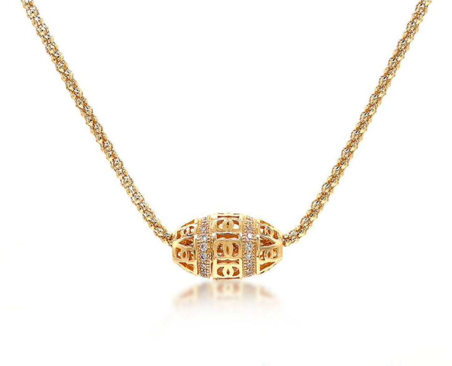 FINAL SALE Savvy Bling CZ Oval Pendent Necklace