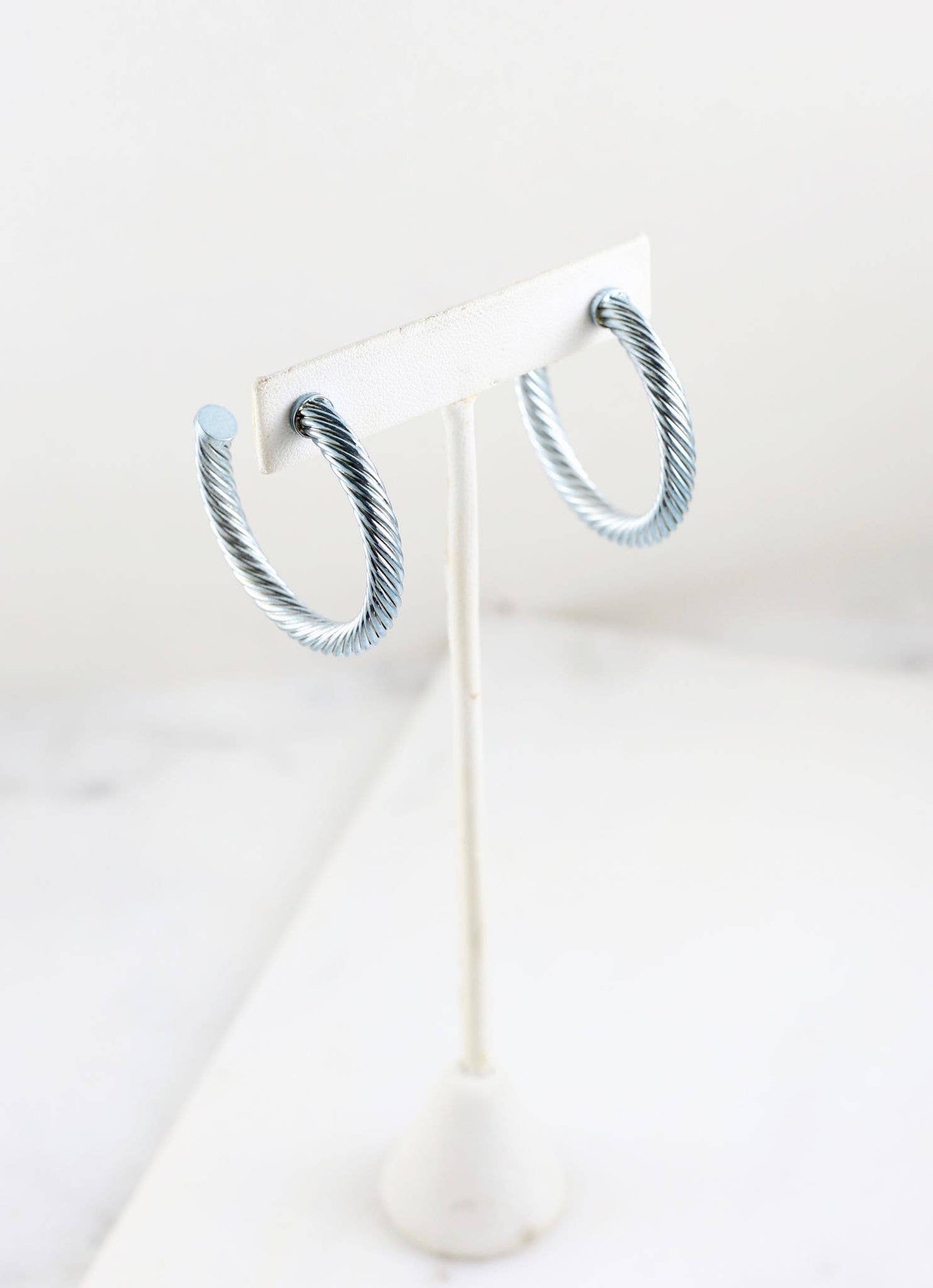 Duffer Cable Hoop Earring Gray