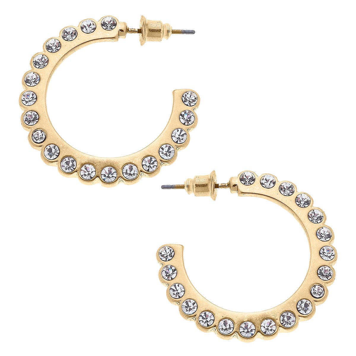 Khloe Pavé Scalloped Hoop Earrings