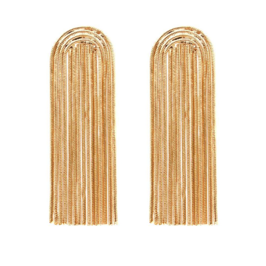 Gold Arch Fringe Earrings