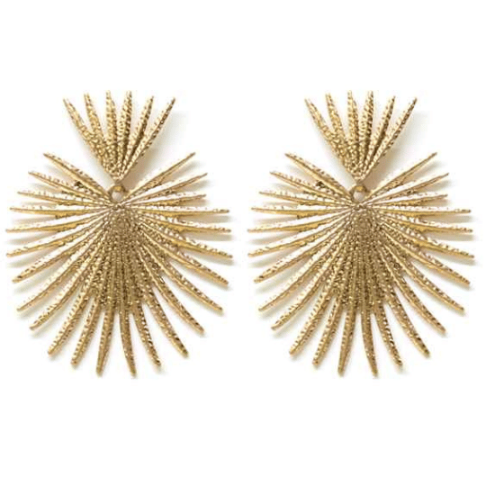 Gold Burst Drop Earrings