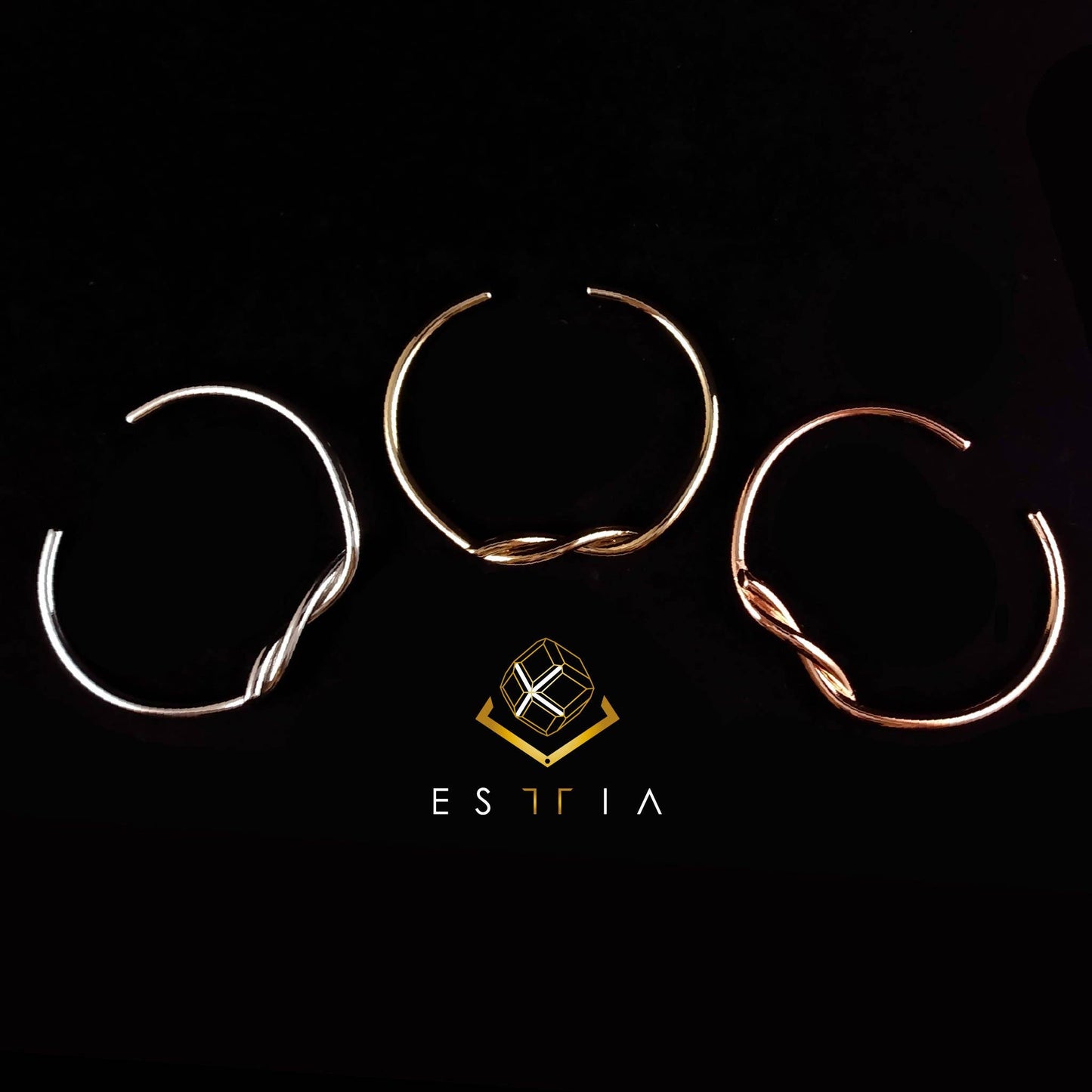 FINAL SALE Modern Twist Cuff Bracelet- Rose Gold