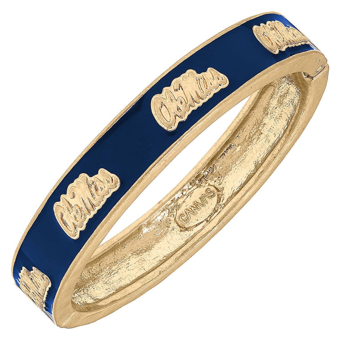 Ole Miss Rebels Enamel Logo Hinge Bangle in Navy