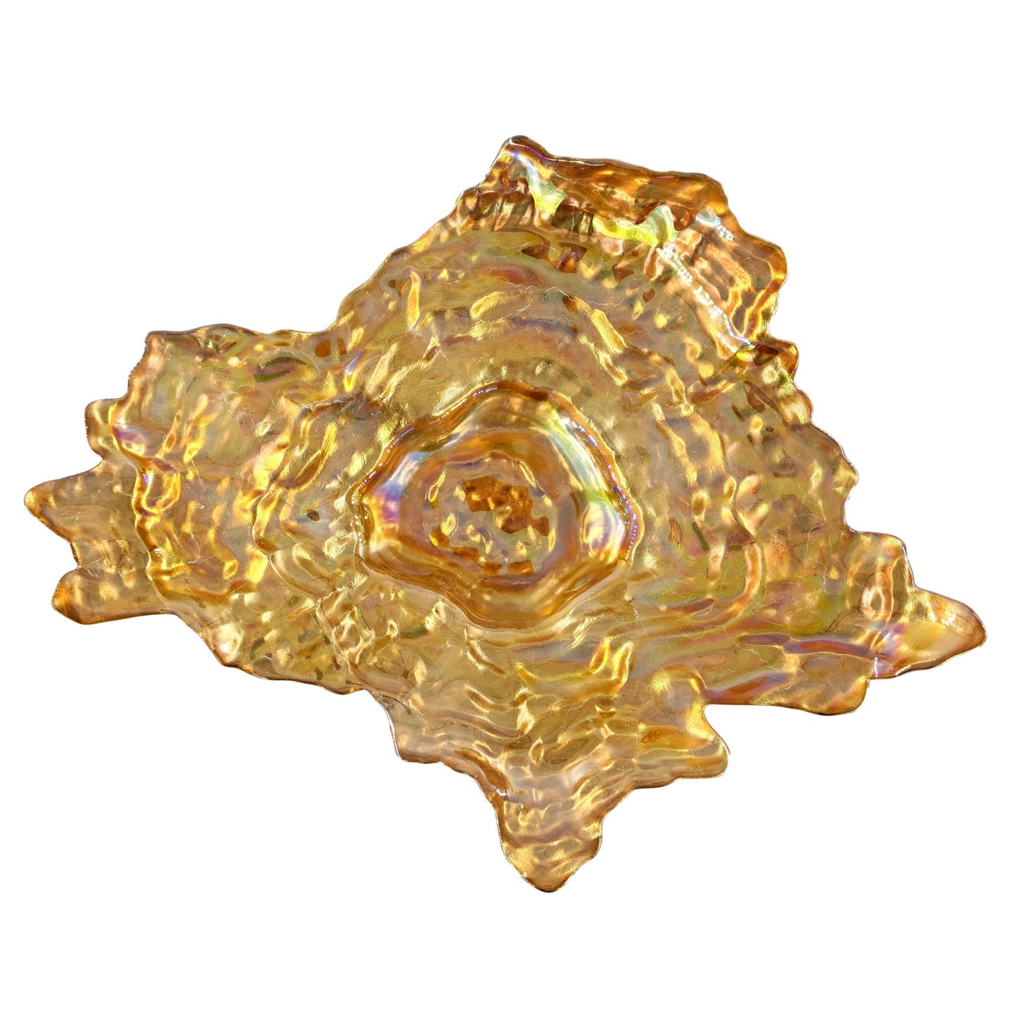 Oyster Glass Centerpiece Bowl In Gold