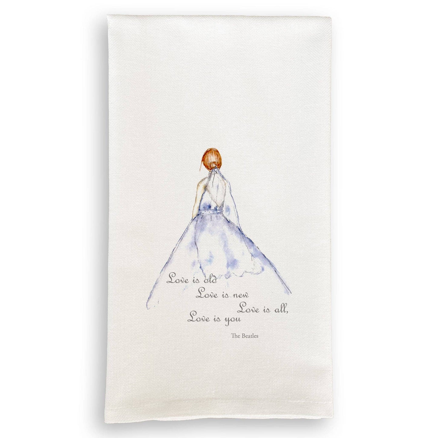 Bride with Beatles Quote Tea Towel
