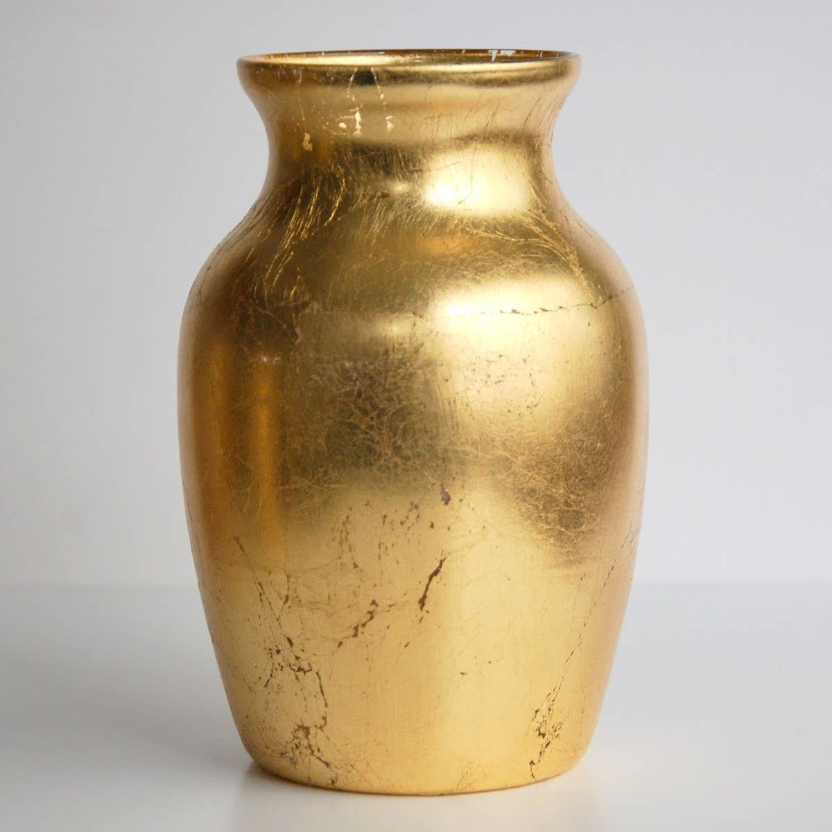Gilt 7" Glass Flower Vase