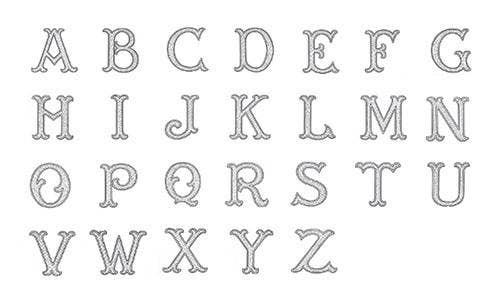 Nouveau Monogram Tea Towel | White on White (A-Z)