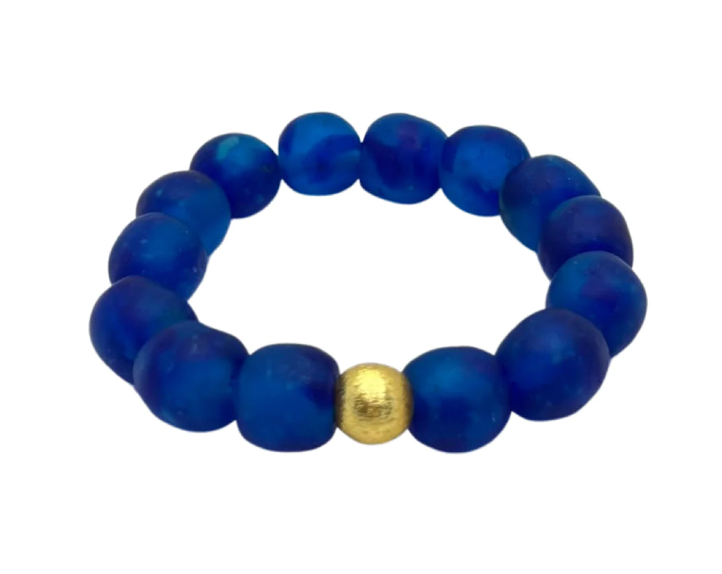 Coastal Grit Cobalt Blue Seascape Collection-Gold Disc